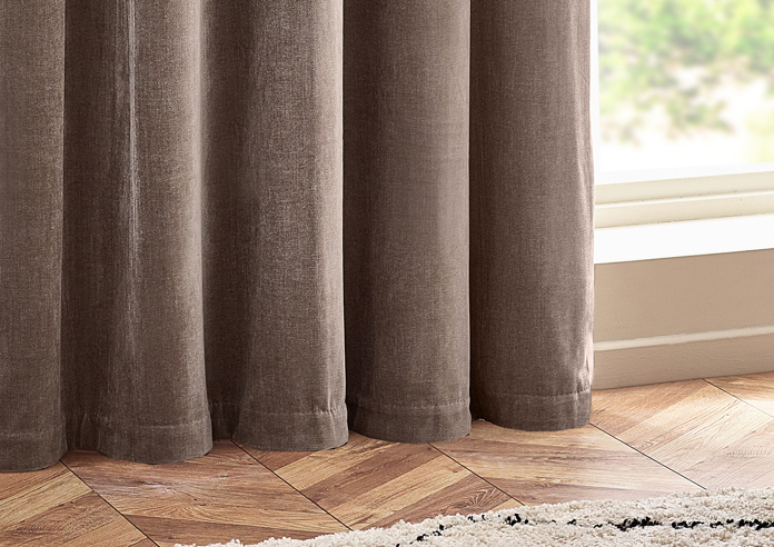 Heavy Chenille Eyelet, Greige - Ready Made Curtains - Image 6